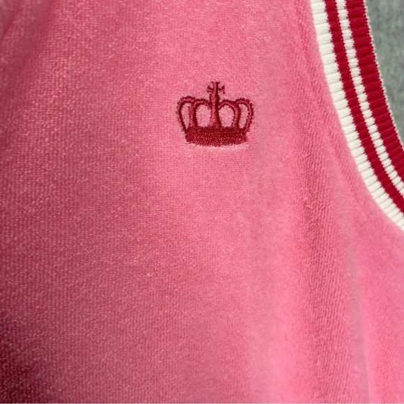 Juicy Couture Terry Cloth Pink Wide Leg Cropped Jumpsuit - Picture 5 of 7